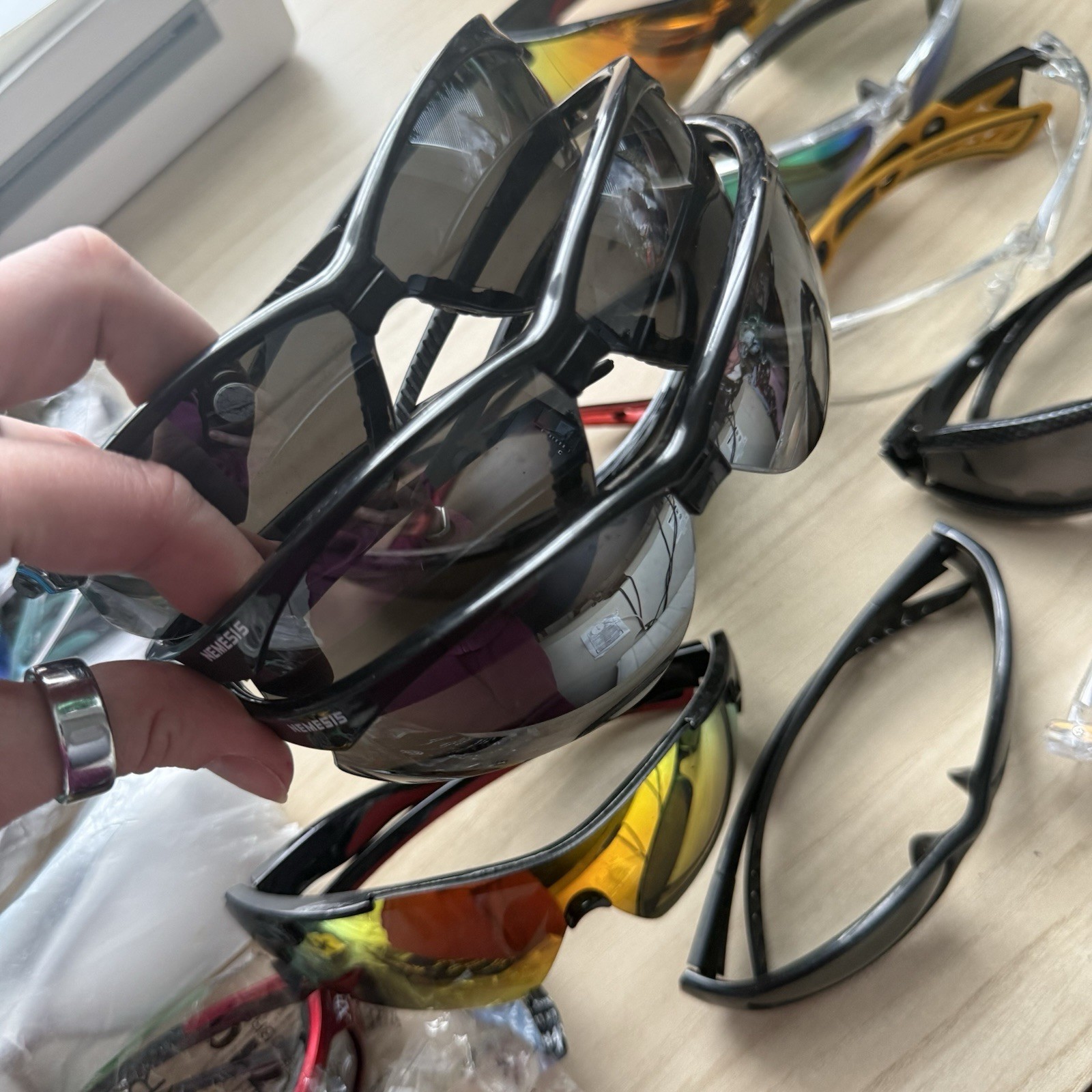 Lot of 17 Safety Glasses – Nemesis, Bollé, ORR Z87+, Sport Style – 5 New Sealed