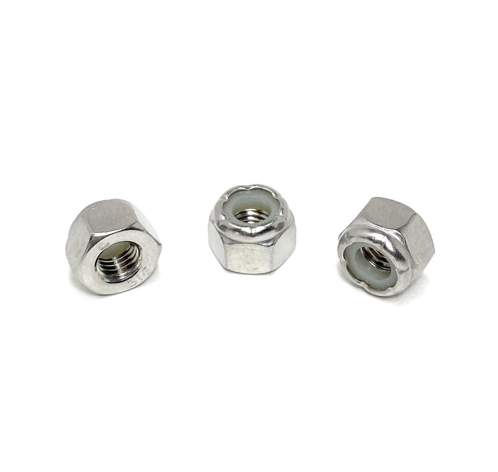 (25) 1/4-28 Stainless Steel Nylon Insert Lock Nuts – 316 Marine Grade Stainless