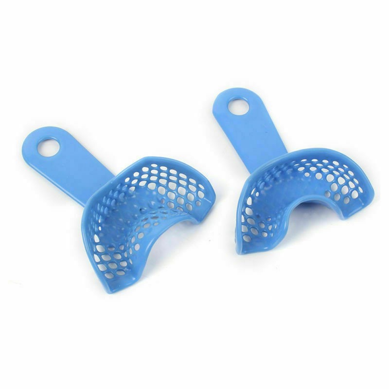 Dental Autoclavable Plastic Steel Impression Trays Denture Blue L/M/S/Q/A Opt