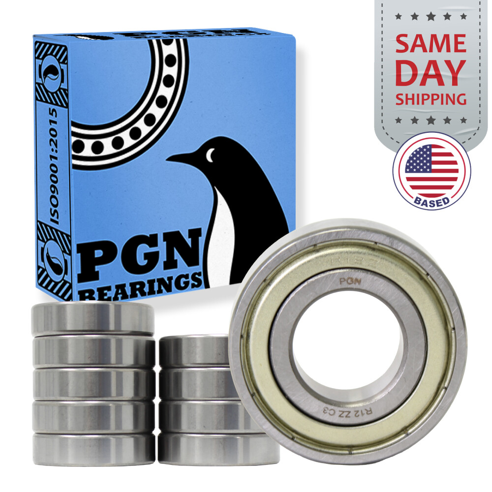 (10) R12-ZZ Premium Metal Shield Ball Bearing C3, 3/4″x1-5/8″x7/16″, R12z