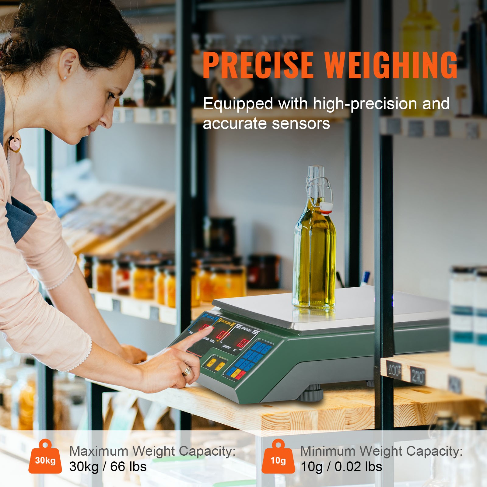 Uimoso 66Lbs 30KG Digital Price Scale for Commercial Food and Meat Weighing