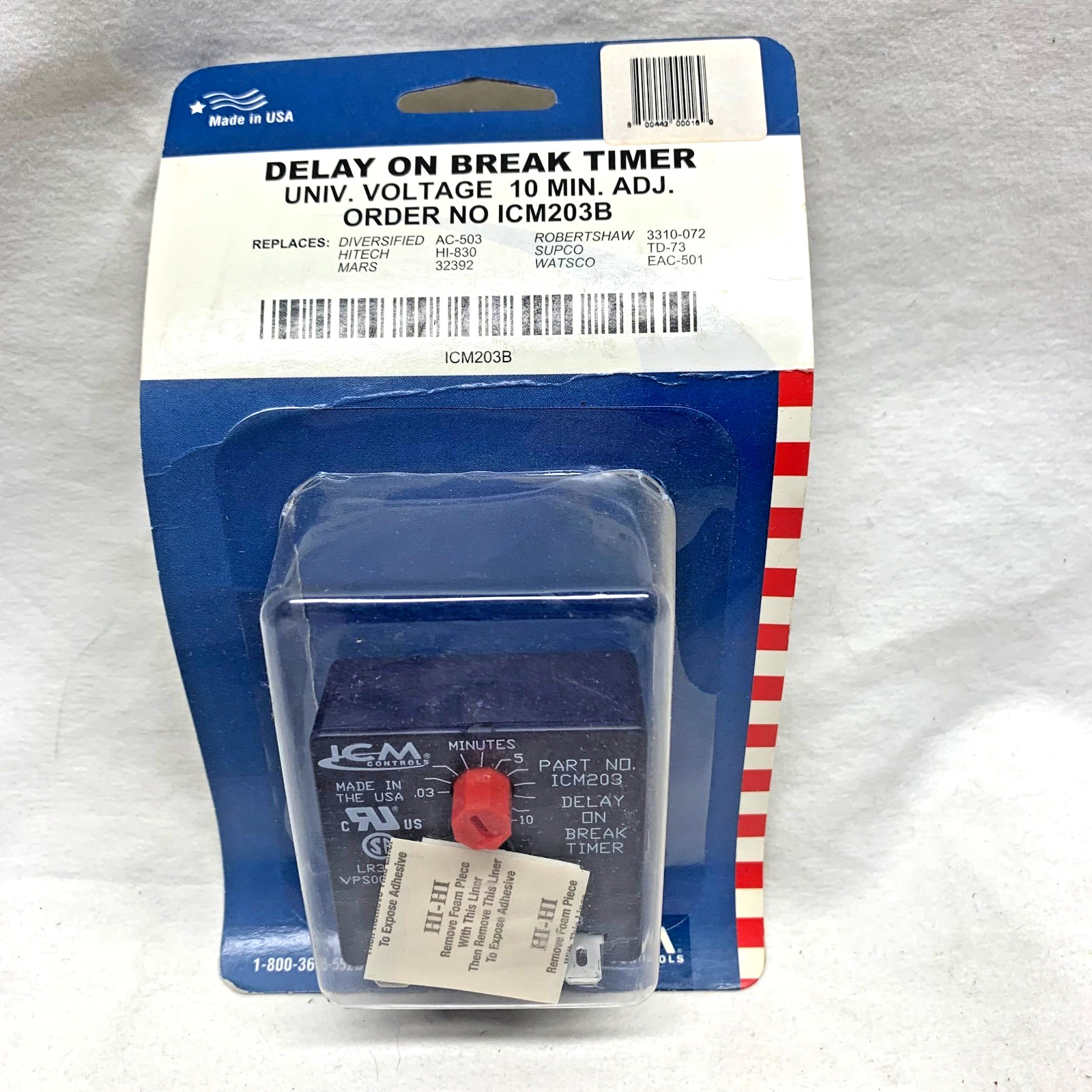 ICM Controls ICM203B Delay On Break Timer, .03-10 Minute Adjustable, 18-240 VAC