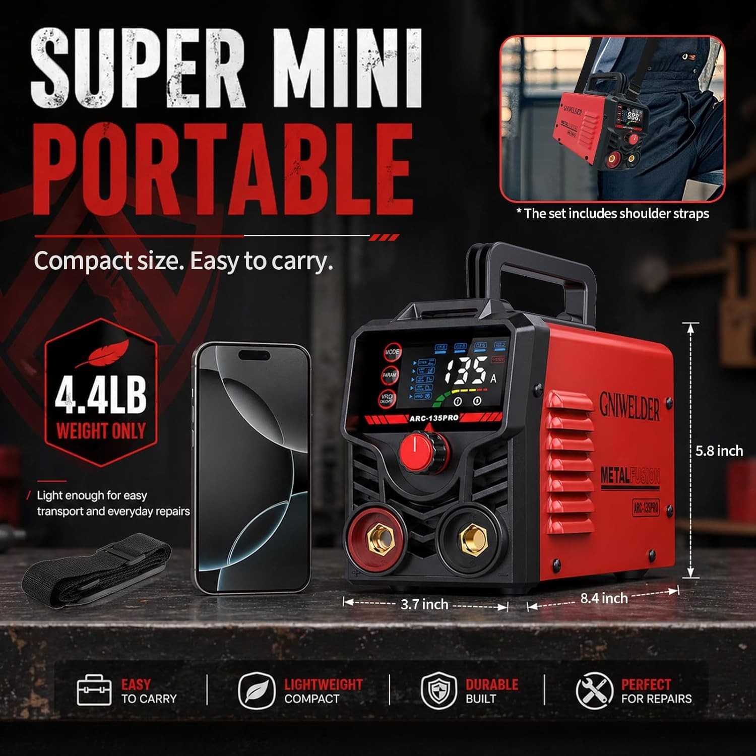 110V Portable Stick Welder ARC Inverter Welding Machine IGBT MMA Welder DIY