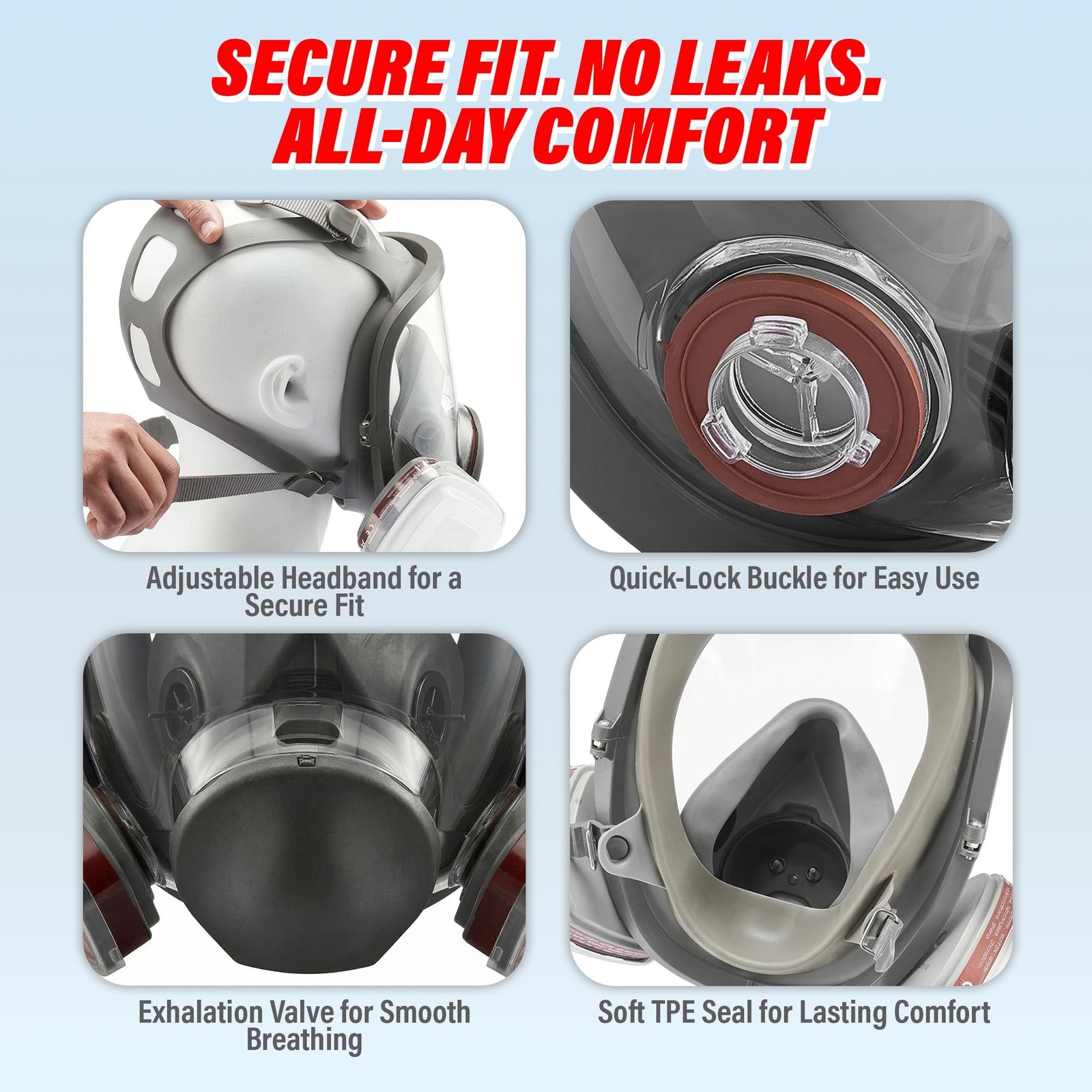 LAUCO Full Face Respirаtor Reusable, Organic Vapor Respirаtor Compatible with