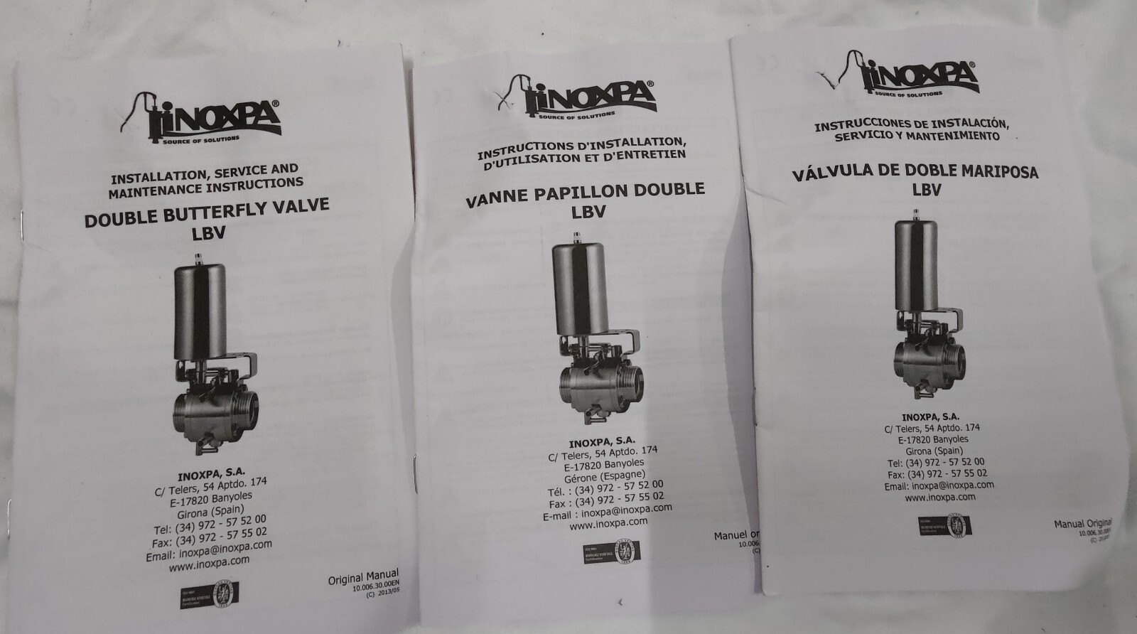 INOXPA V4826-000652038 Butterfly Valve Double with Leakage Detector 316L 1 1/2″