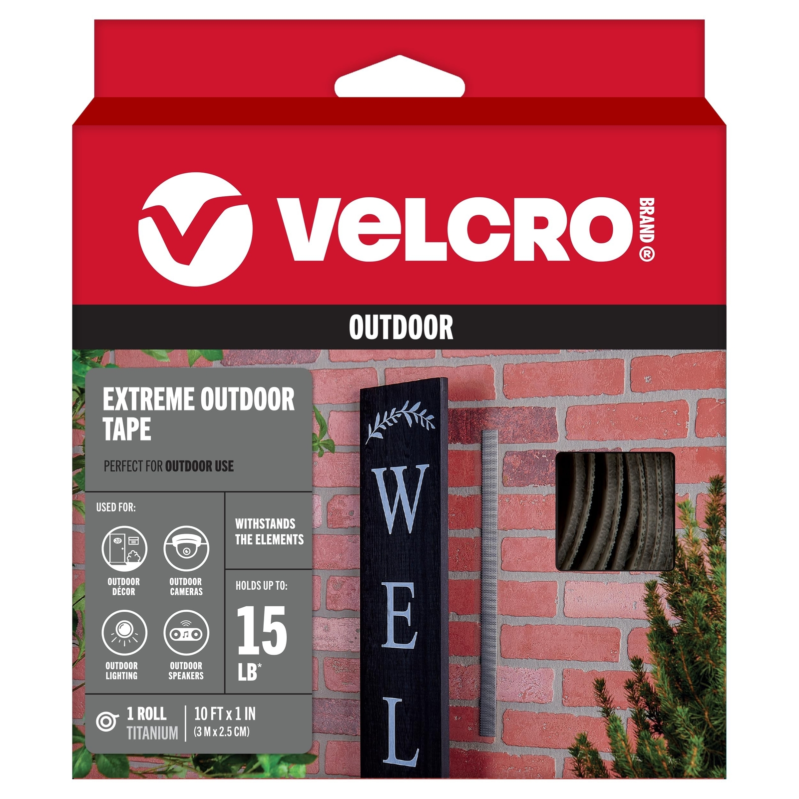 VELCRO Brand Extreme Outdoor Heavy Duty Tape | 10Ft x 1 In | Holds 15 lbs | T…