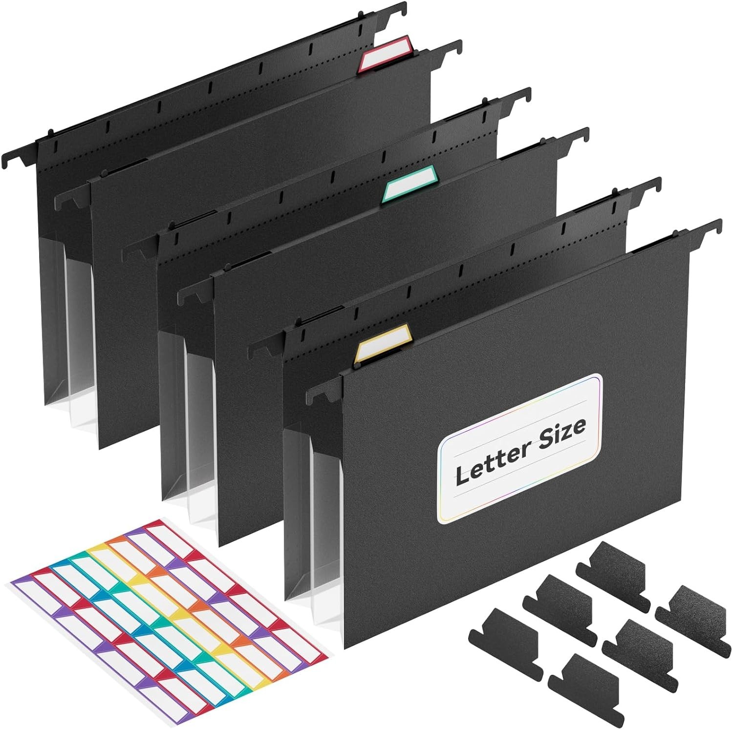 Plastic Expanding Hanging File Folders, 7 Innovative 1.2″ Accordion Pockets, Lar