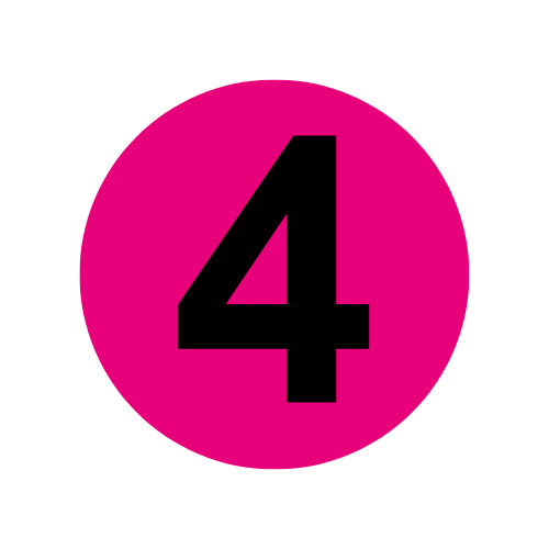 Inventory Control Number 4 Stickers | 2″ Round | Self Adhesive | 500 Labels