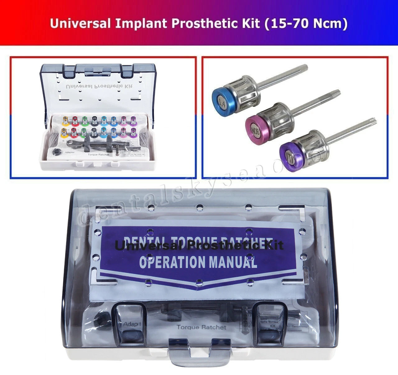 Dental Universal Implant Prosthetic Kit Torque Wrench Screw Drivers Remover Kit