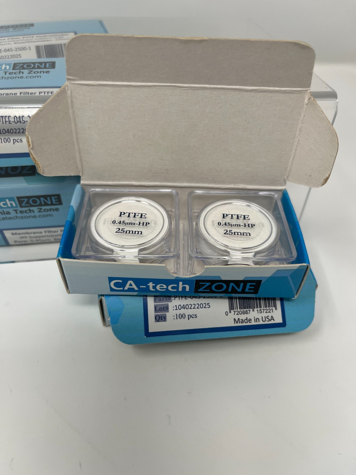 Membrane Filter PTFE Hydrophobic(PP Supports)(without ring)0.45μm; 25mm(100/pk)