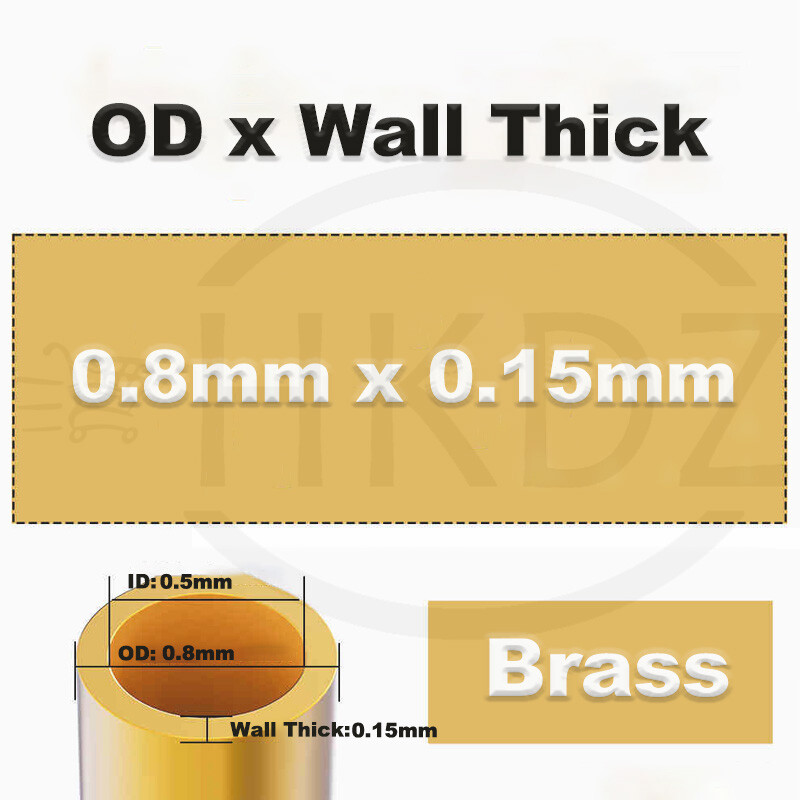 Brass Round Tube OD 0.8mm 0.9mm 1mm 1.2mm 1.5mm 2mm 3mm 4mm -19mm Lengths 300mm