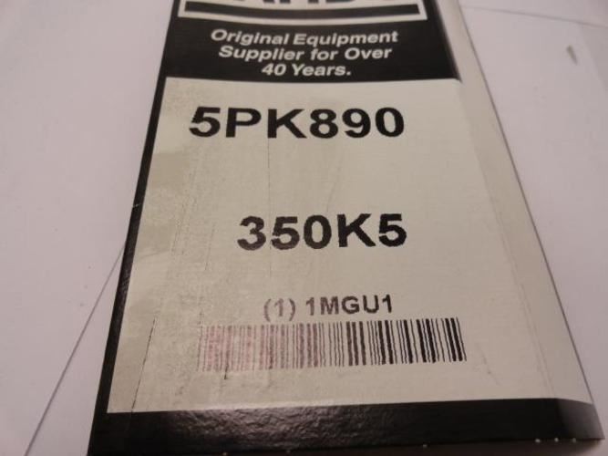 197595 New-No Box; Bando 5PK890 Serpentine Belt 350K5; 5-ribs 35.0″L; 1MGU1