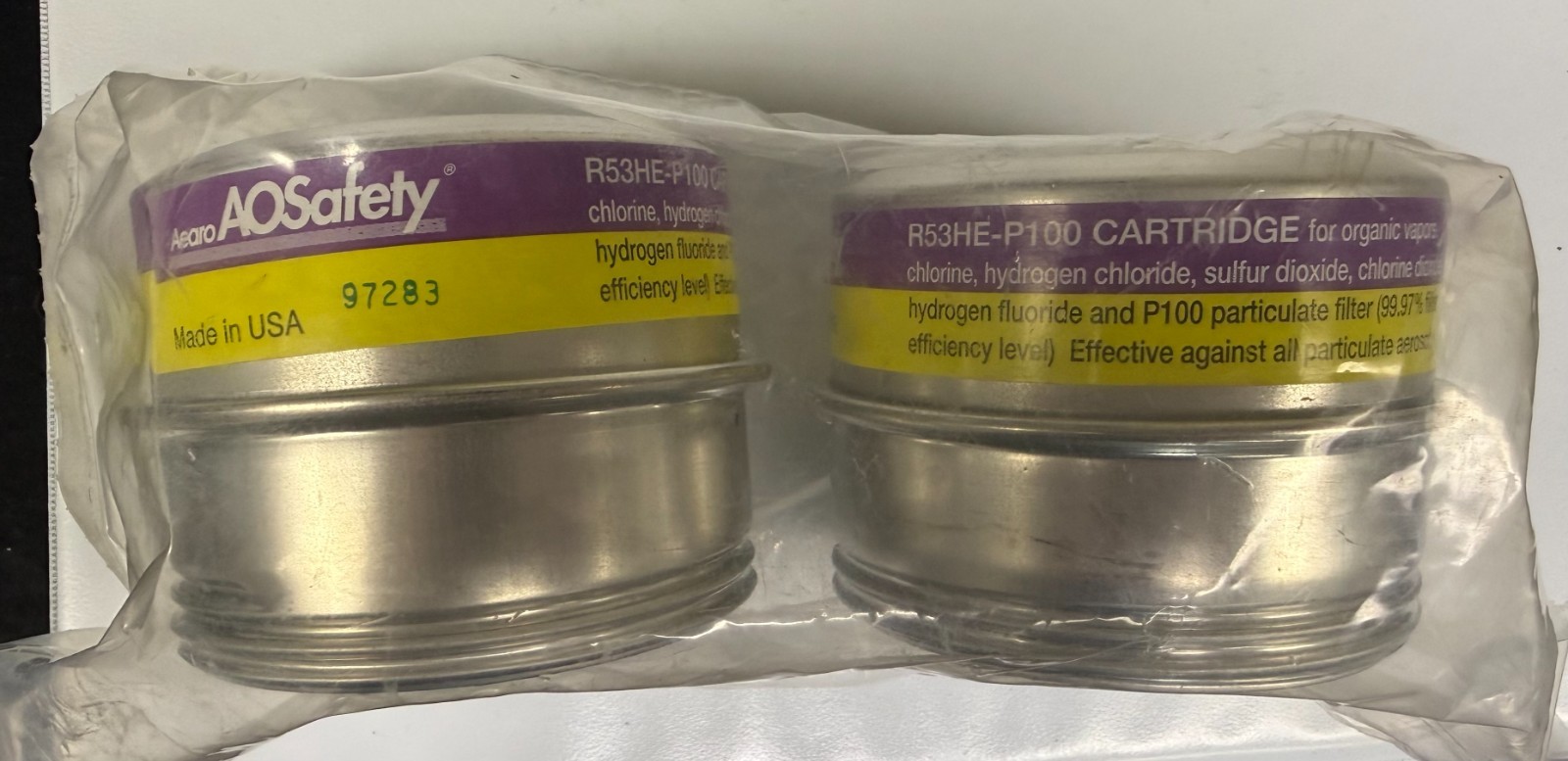 AO SAFETY R53HE-P100 Replacement Cartridges – 2 pack