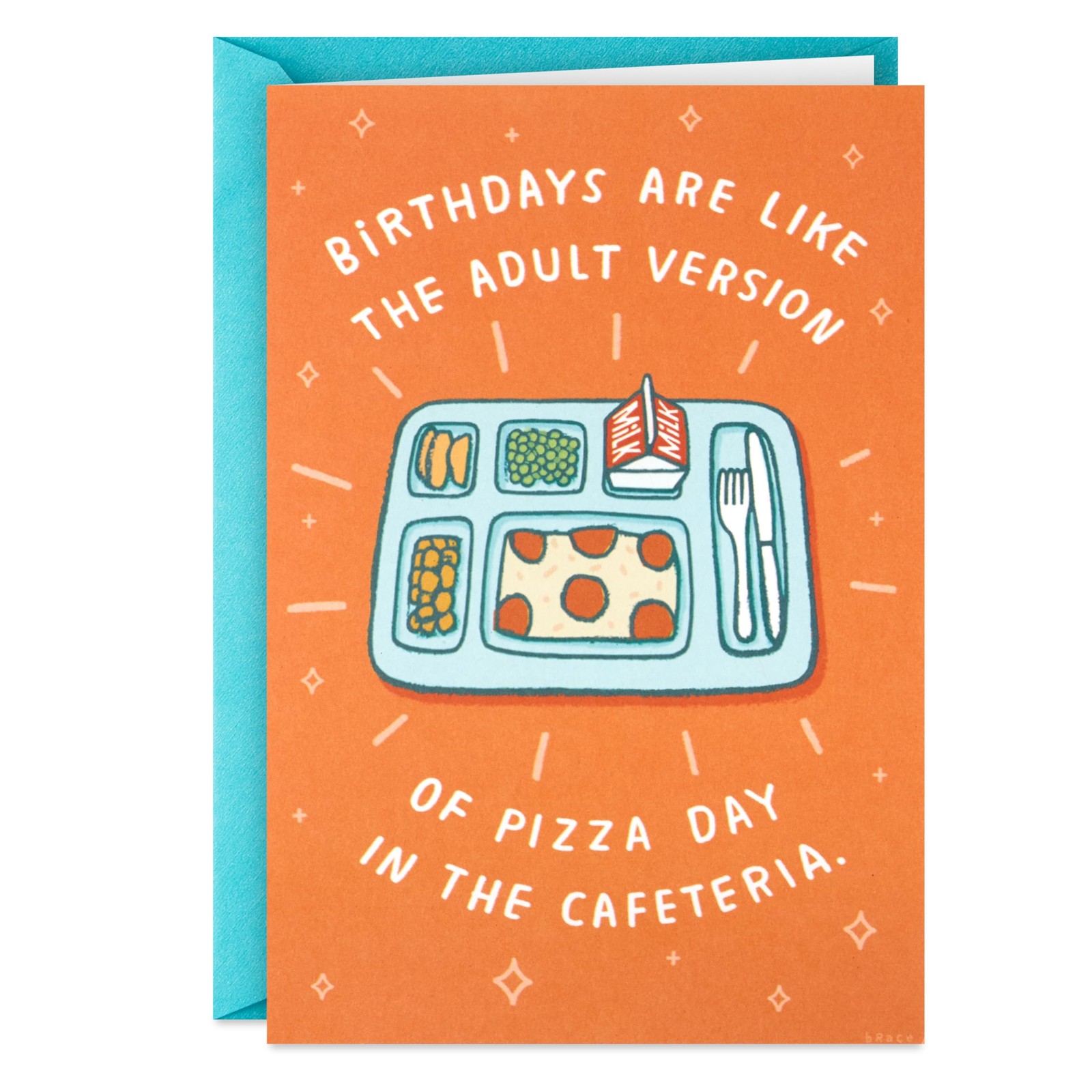 Hallmark Shoebox Funny Birthday Card (School Pizza) 11, Orange