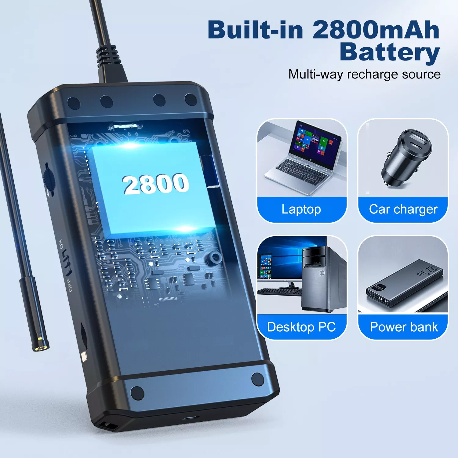 Industrial Endoscope Borescope LCD 4.3in Inspection Snake 1080P HD Video Camera