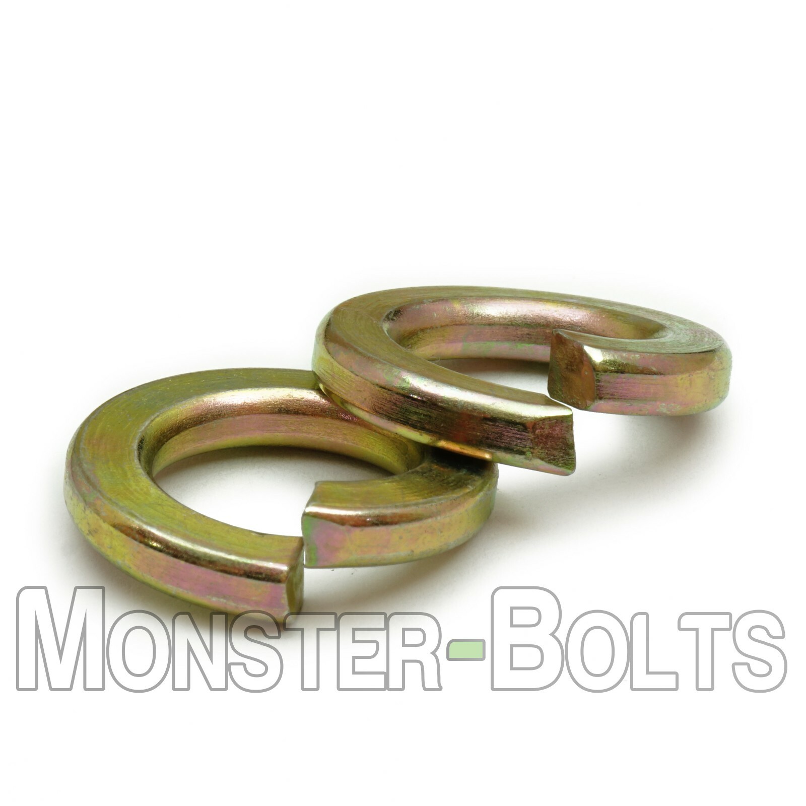 Split Lock Washers Thru Hardened Alloy, Zinc Yellow 1/4, 5/16, 3/8, 7/16 1/2 3/4