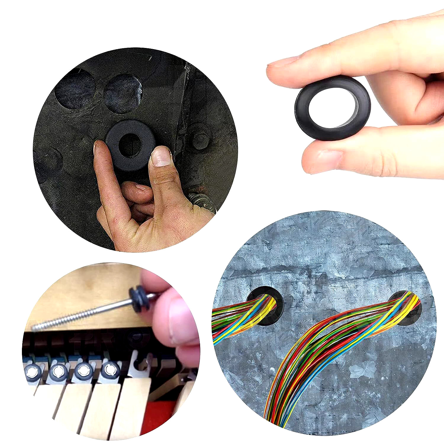 170PCS Rubber Grommet Firewall Hole Plug Electrical Wiring Gasket Assortment Kit