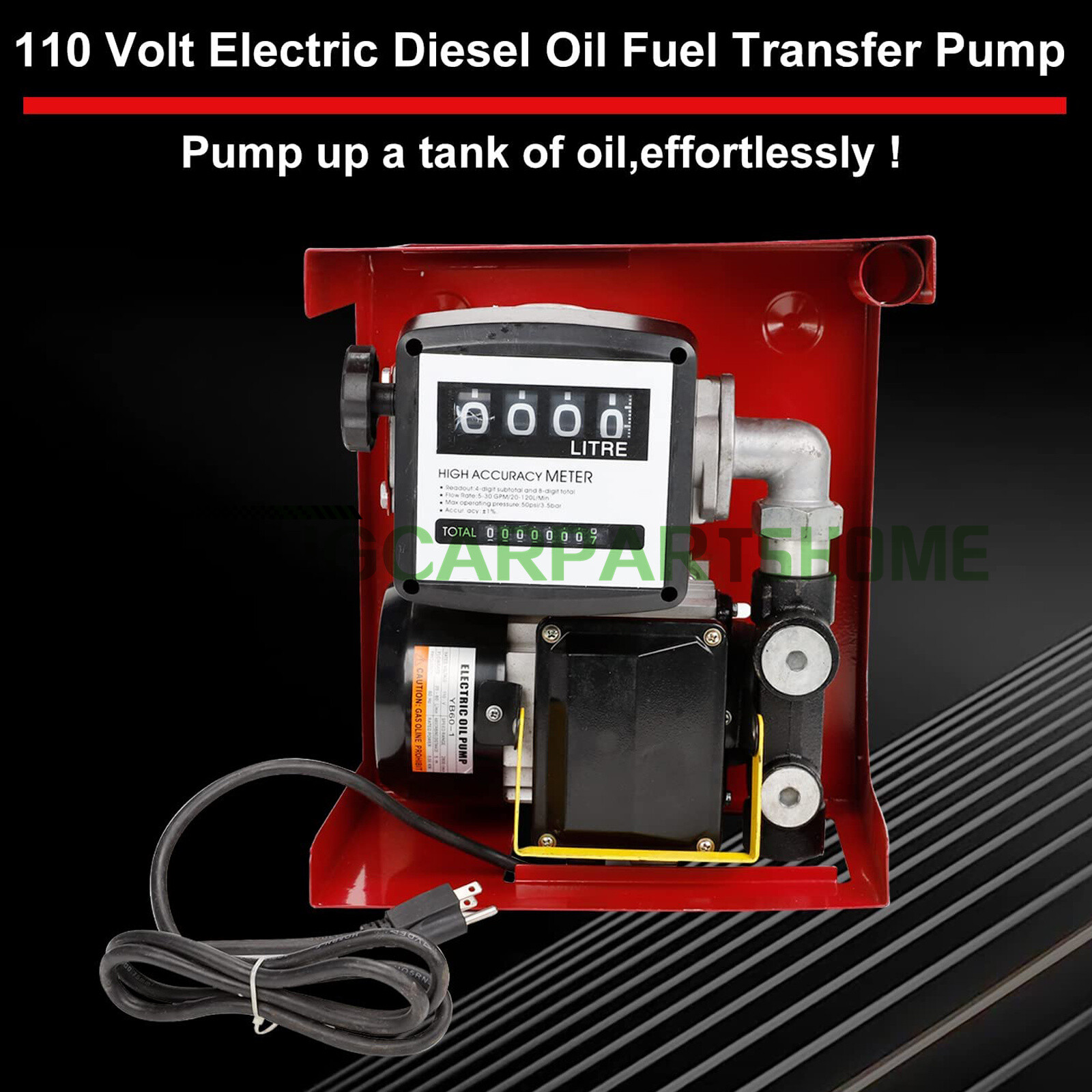 110V 550W Electric Diesel Oil Fuel Transfer Pump Self Priming +Hose Fuel Nozzle