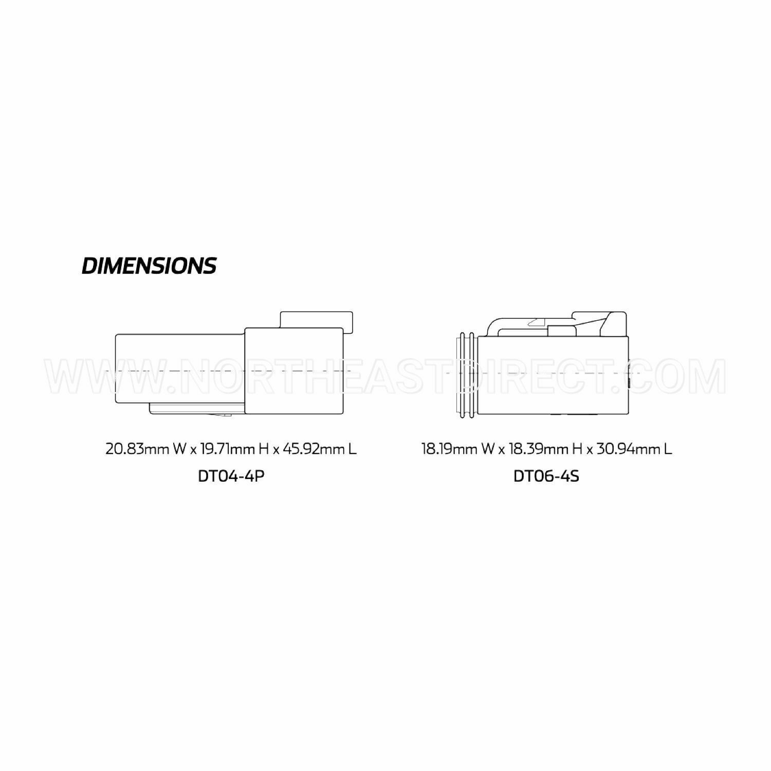 4 Pin Deutsch DT04-4P DT06-4S waterproof electrical connector kit