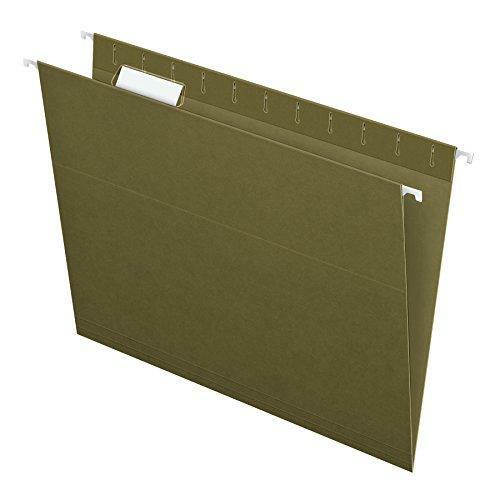 Pendaflex Hanging File Folders, Letter Size, Standard Green, 1/5-Cut Adjustable