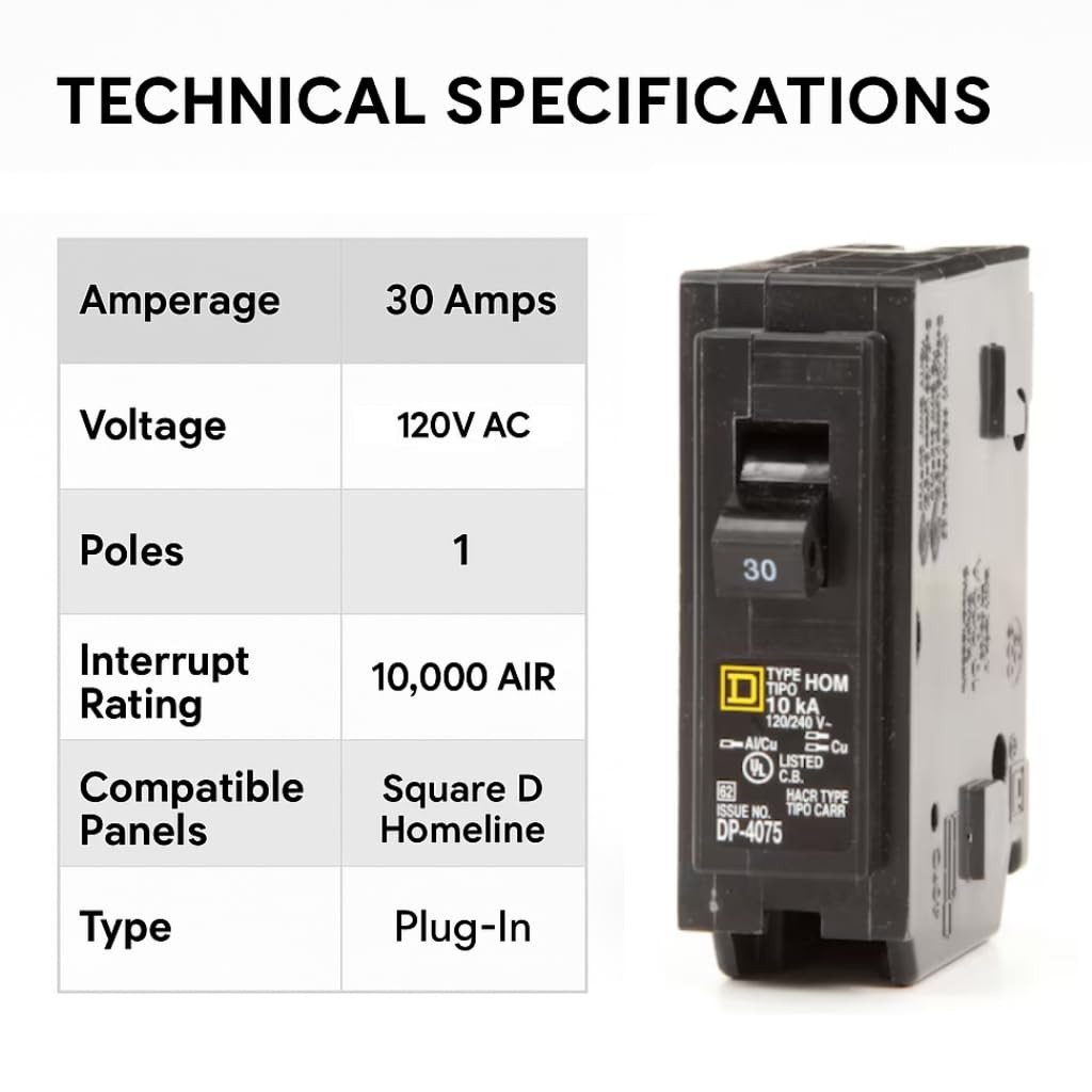 Genuine Square D HOM130 Circuit Breaker Kit Bundle (2 Pack), 30 Amp (30A) Single