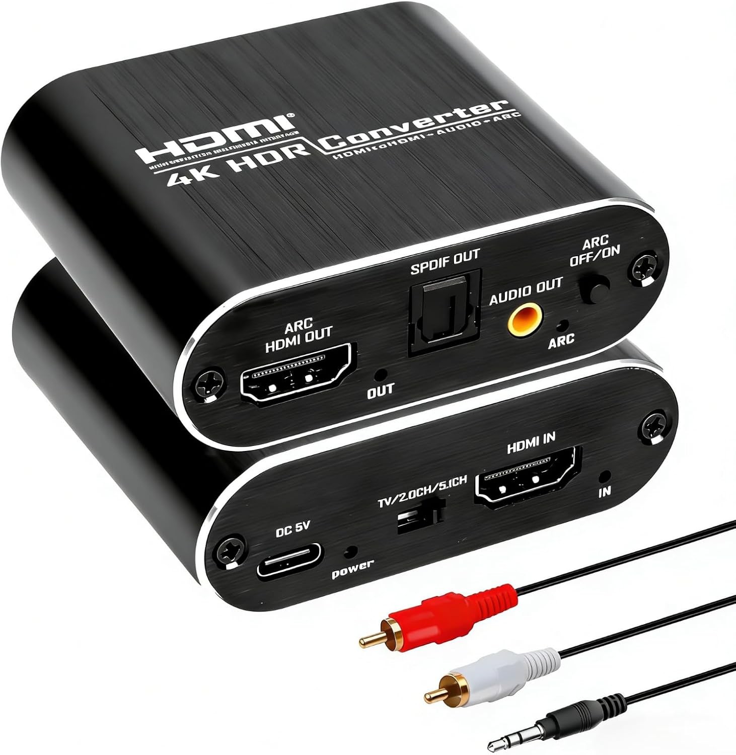 HDMI ARC Audio Extractor 4K 60Hz Adapter Optical Audio Output 3.5mm Converter