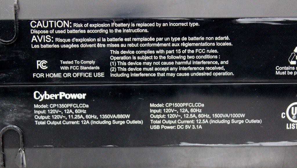 CyberPower CP1500PFCLCDa Battery Backup 120V 50Hz/60Hz UPS System (3377835)