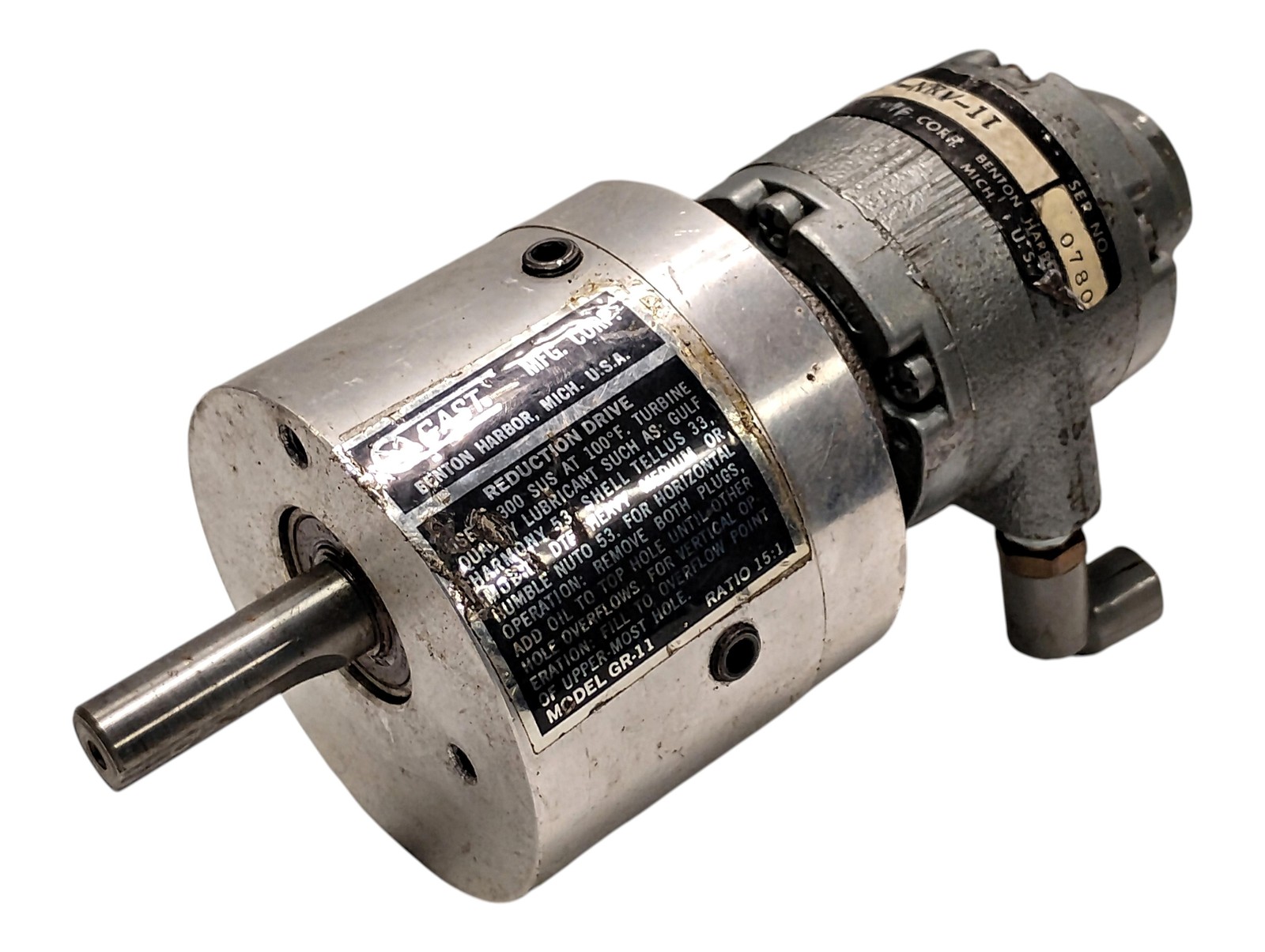 1UP-NRV-11-GR11 400 RPM 95 in/lb 5.6 bar Air-Operated Reduction Drive