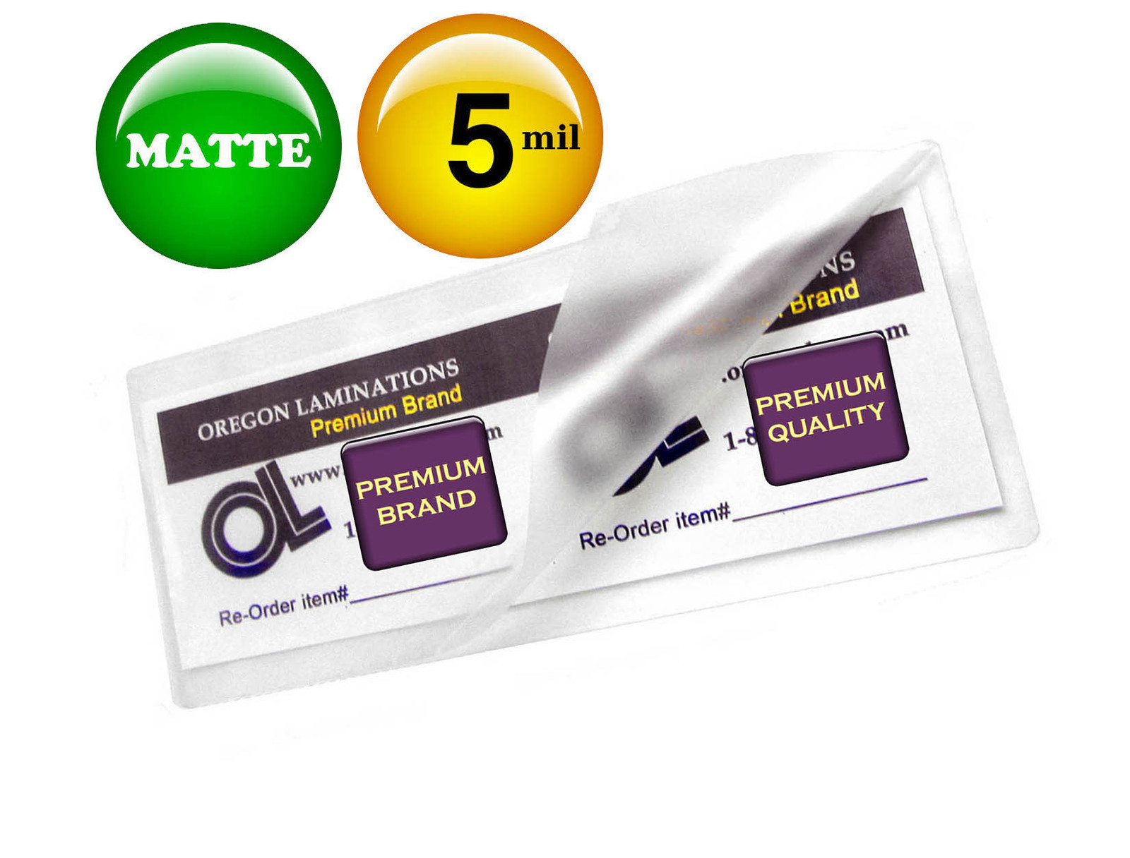 500/pack MATTE 2-3/8 x 8-1/2 Hot 5 Mil Large Bookmark Laminating Pouches