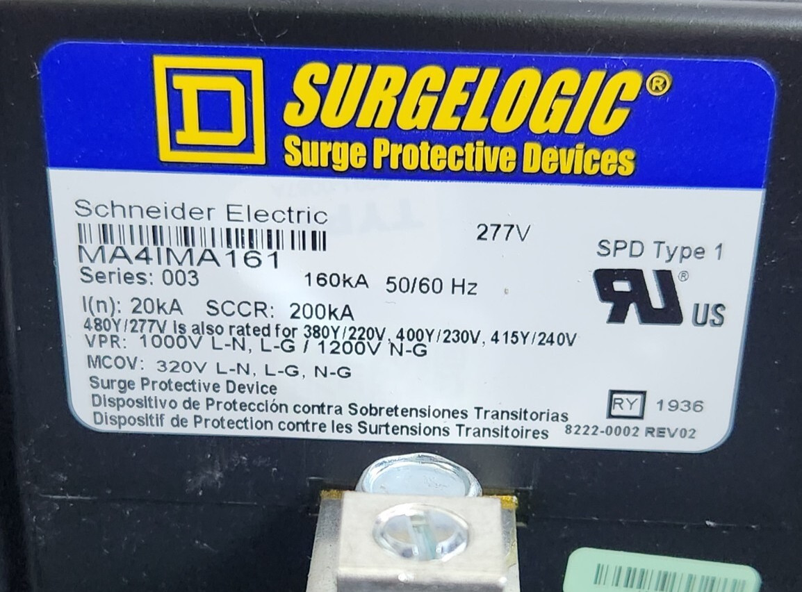 😎 NEW SQUARE D SURELOGIC SURGE PROTECTIVEDEVICE 480Y/277 VAC 3 PHASE SSP04EMA32