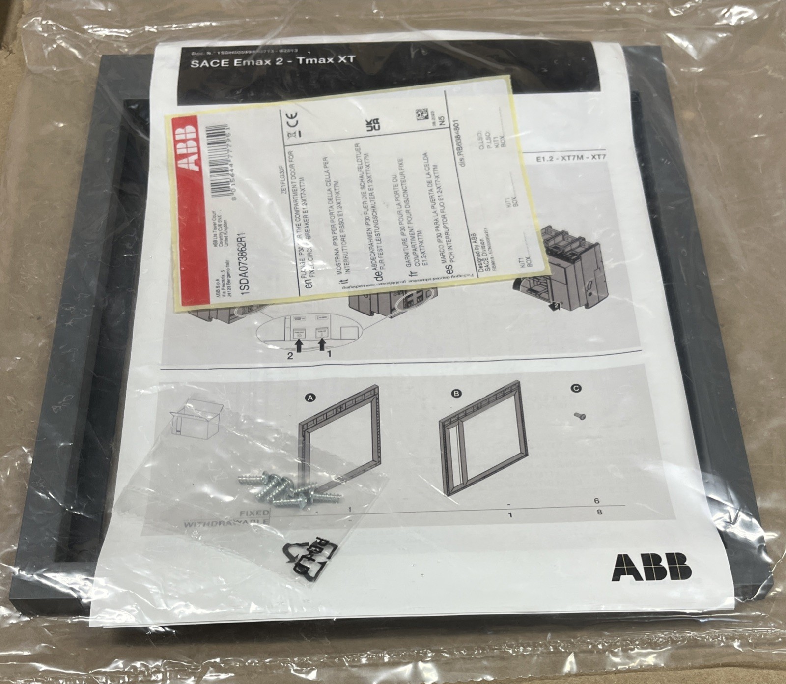 ABB Components 1SDA073862R1 Flange IP30 f/Fixed Circuit Breaker Compartment Door