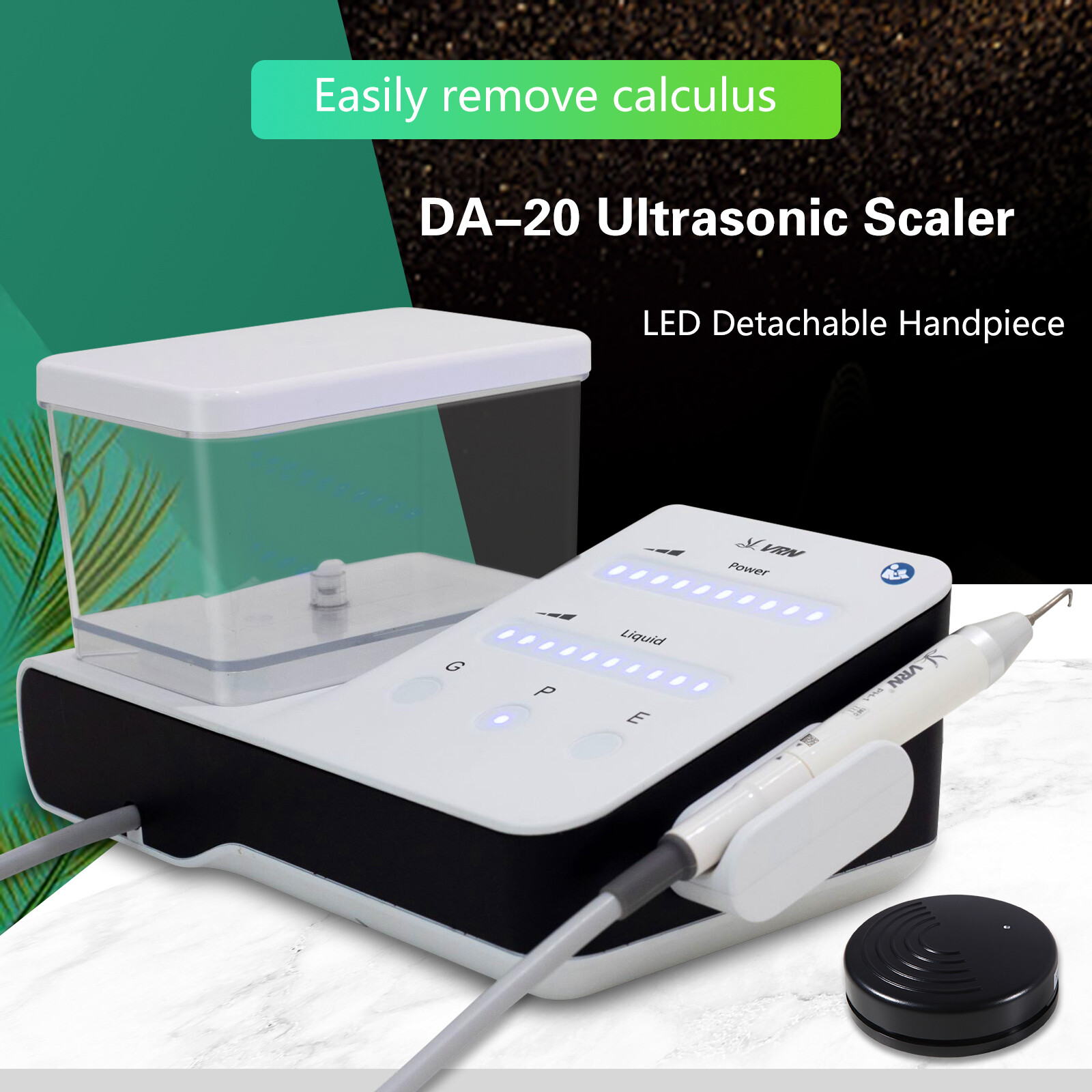 LED Dental Ultrasonic Piezo Scaler Handpiece Bottle Fit EMS Woodpecker + 10*Tips
