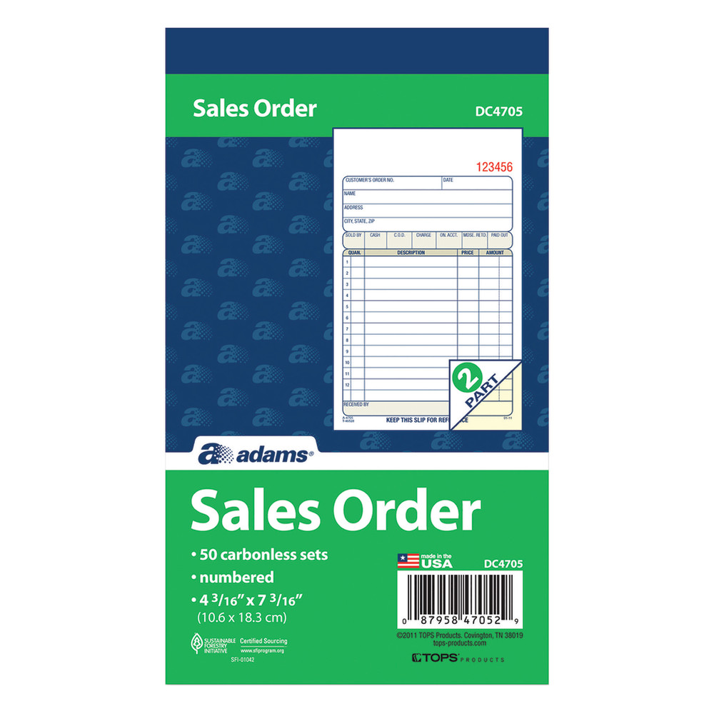 DC4705 – Adams Carbonless 2-Part Sales Book, 4 3/16″ x 7 3/16″ – 6 PACK
