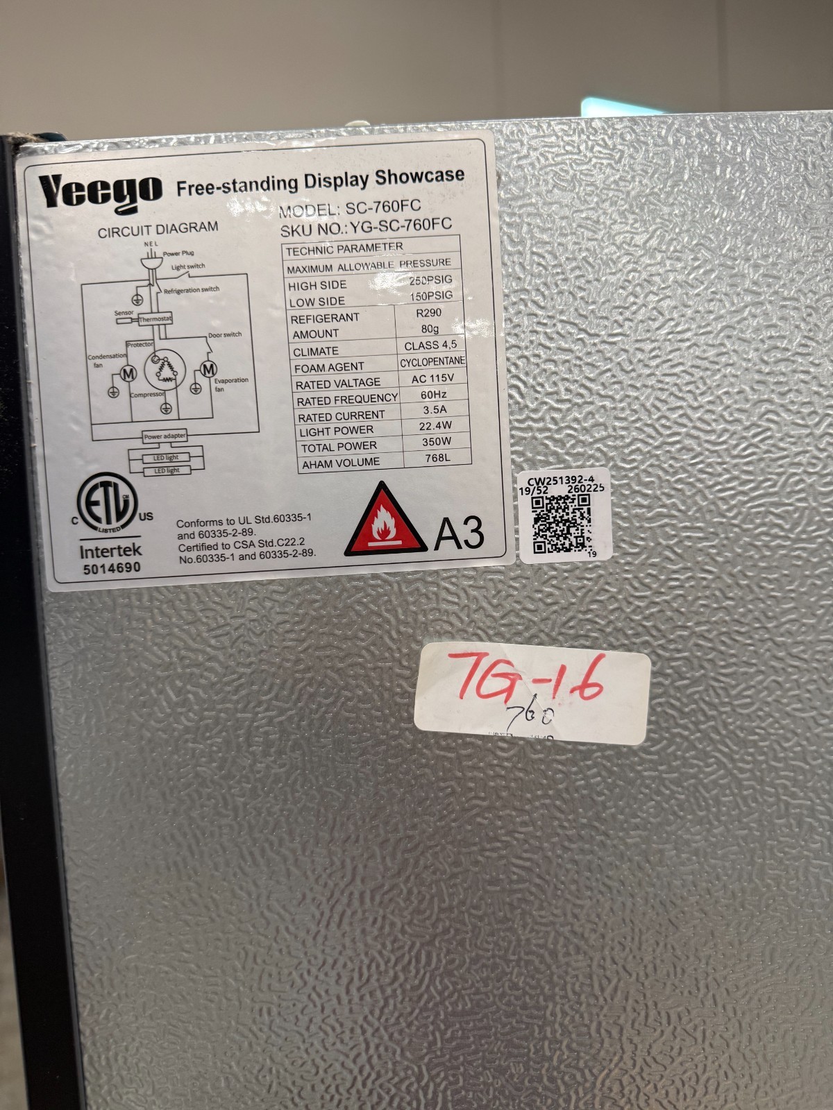 Yeego Commercial Merchandiser Refrigerator 27.12 Cu.Ft Upright Beverage Cooler