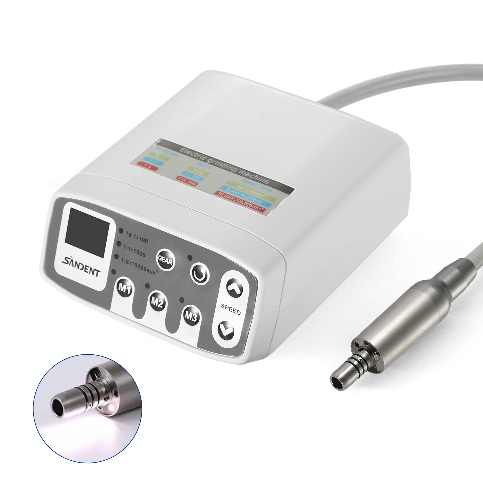 SANDENT Dental Brushless LED Electric Micro Motor Fit 1:1/1:5/16:1 Handpiece