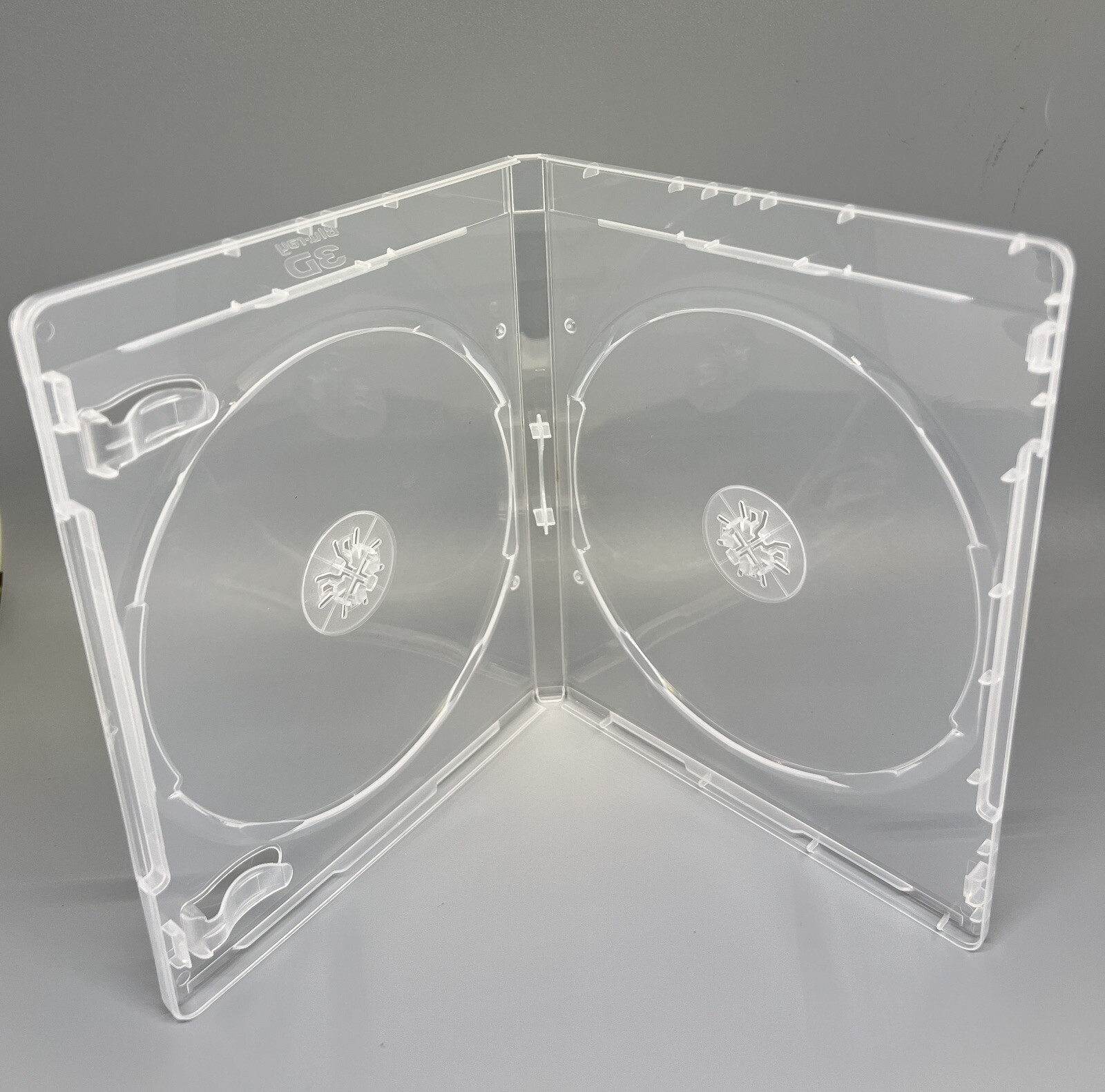5 PCS 12MM BLU-RAY DOUBLE DVD CASE W/BLU-RAY & 3D LOGO, SUPER CLEAR, PS1202-3D