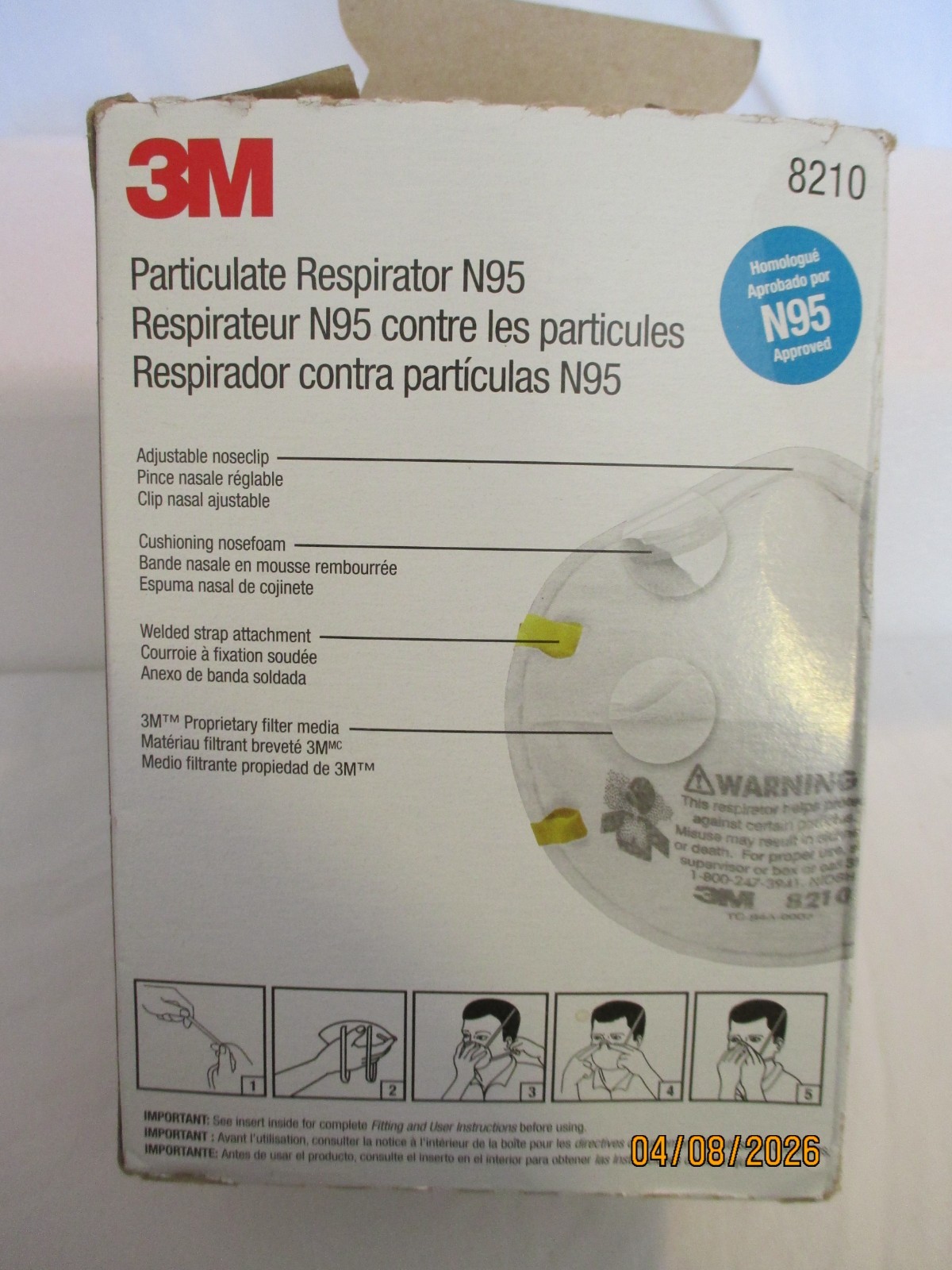 3M Particulate Respirator N95 8210 Box of 20