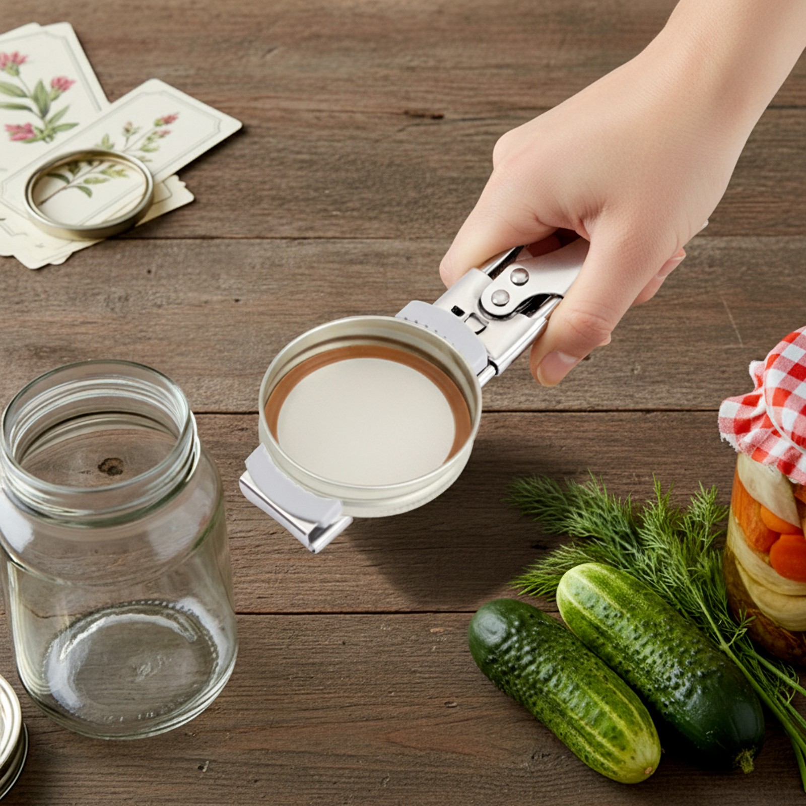 Can Opener for Seniors, Adjustable Stainless Steel Jar Opener, Can Opener Set