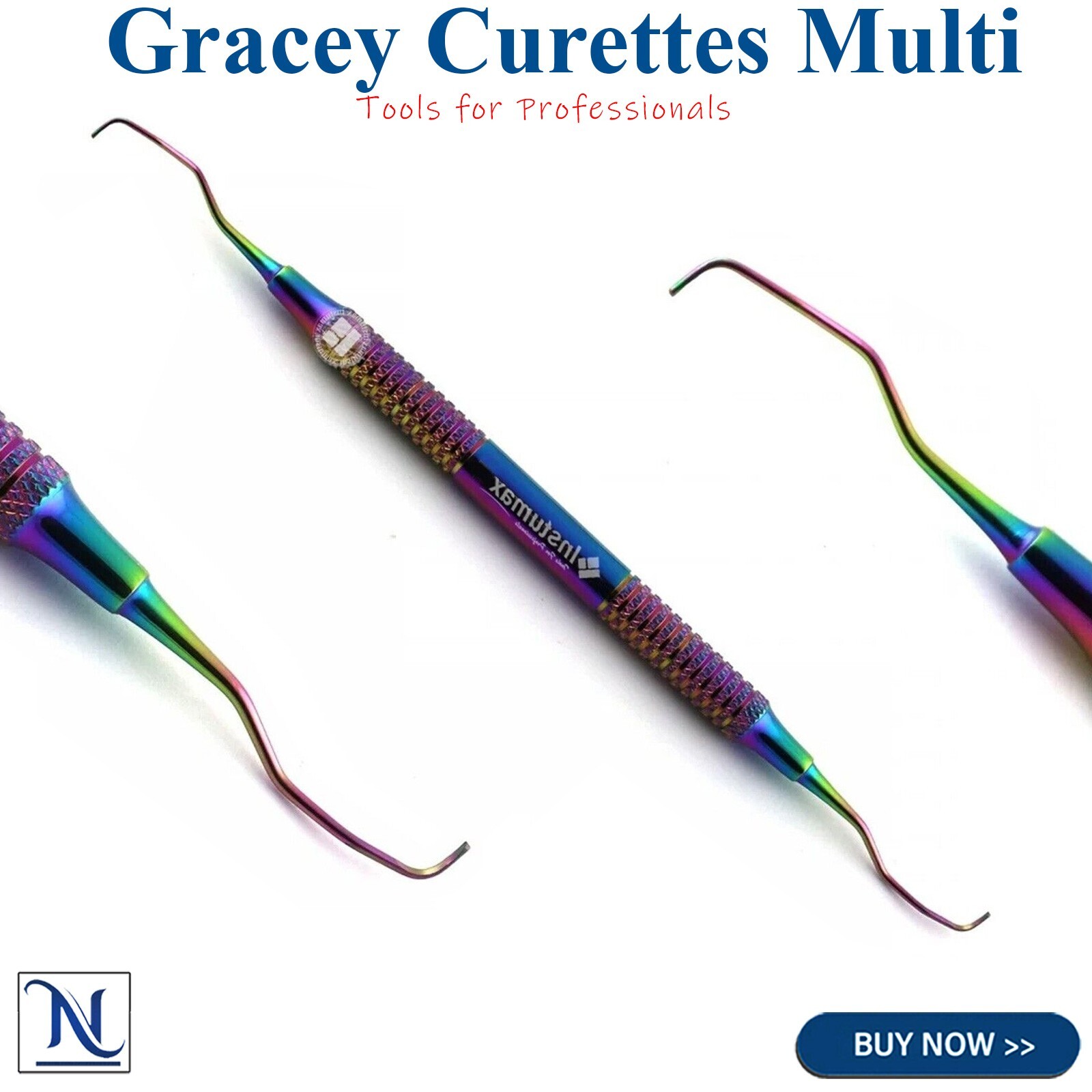 7 Pcs Dental Gracey Curettes Multi Color Periodontal Subgingival Scaling Scalers