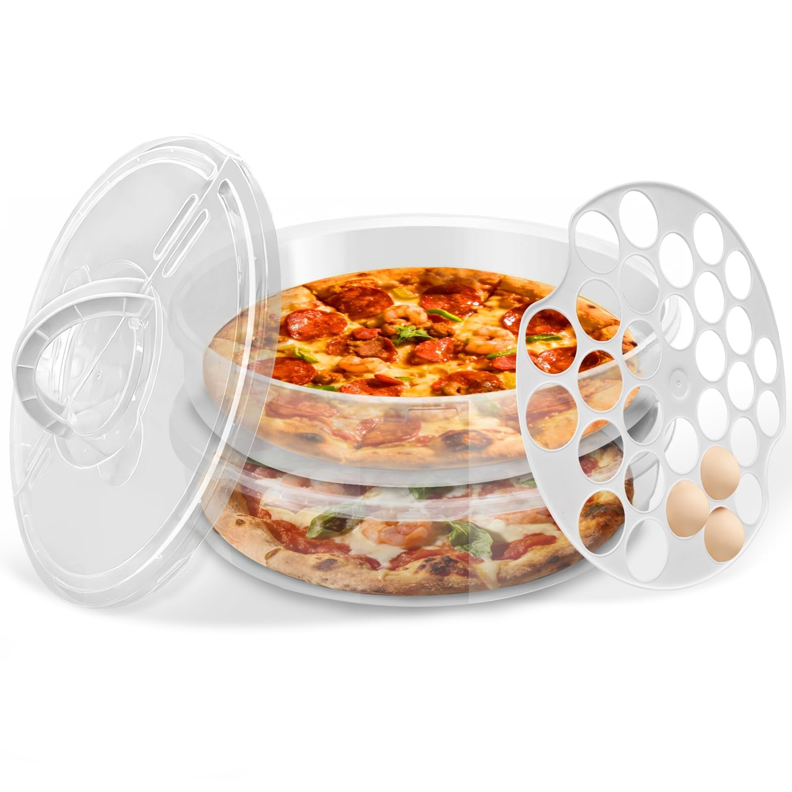 Machret Pizza Storage Container Set, Reusable Pizza Container Leftover Pizza