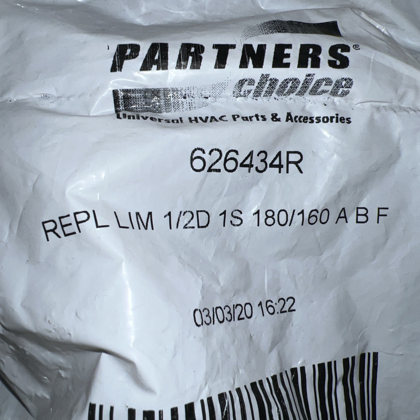 NORDYNE 626434R Limit Switch 160-180F L180-20F 1/2D 1S Genuine OEM