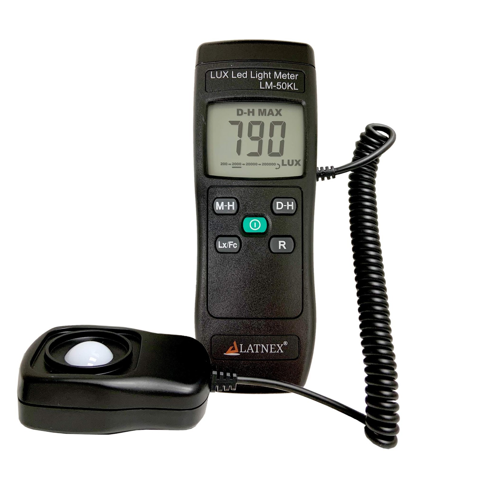 LATNEX Light Meter LM-50KL Measures Lux/Fc – LED/Fluorescent, Industrial, Househ