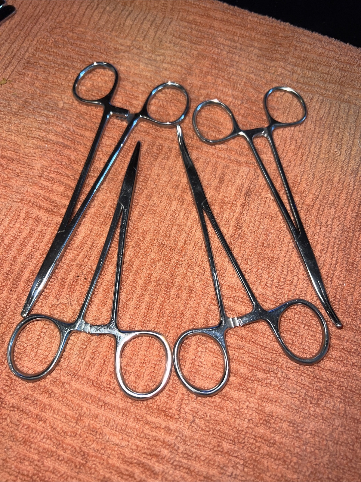 4- Pcs Backaus Towel Clamp Forceps 3 -5” 1- 5.5″ Surgical Dental Instruments