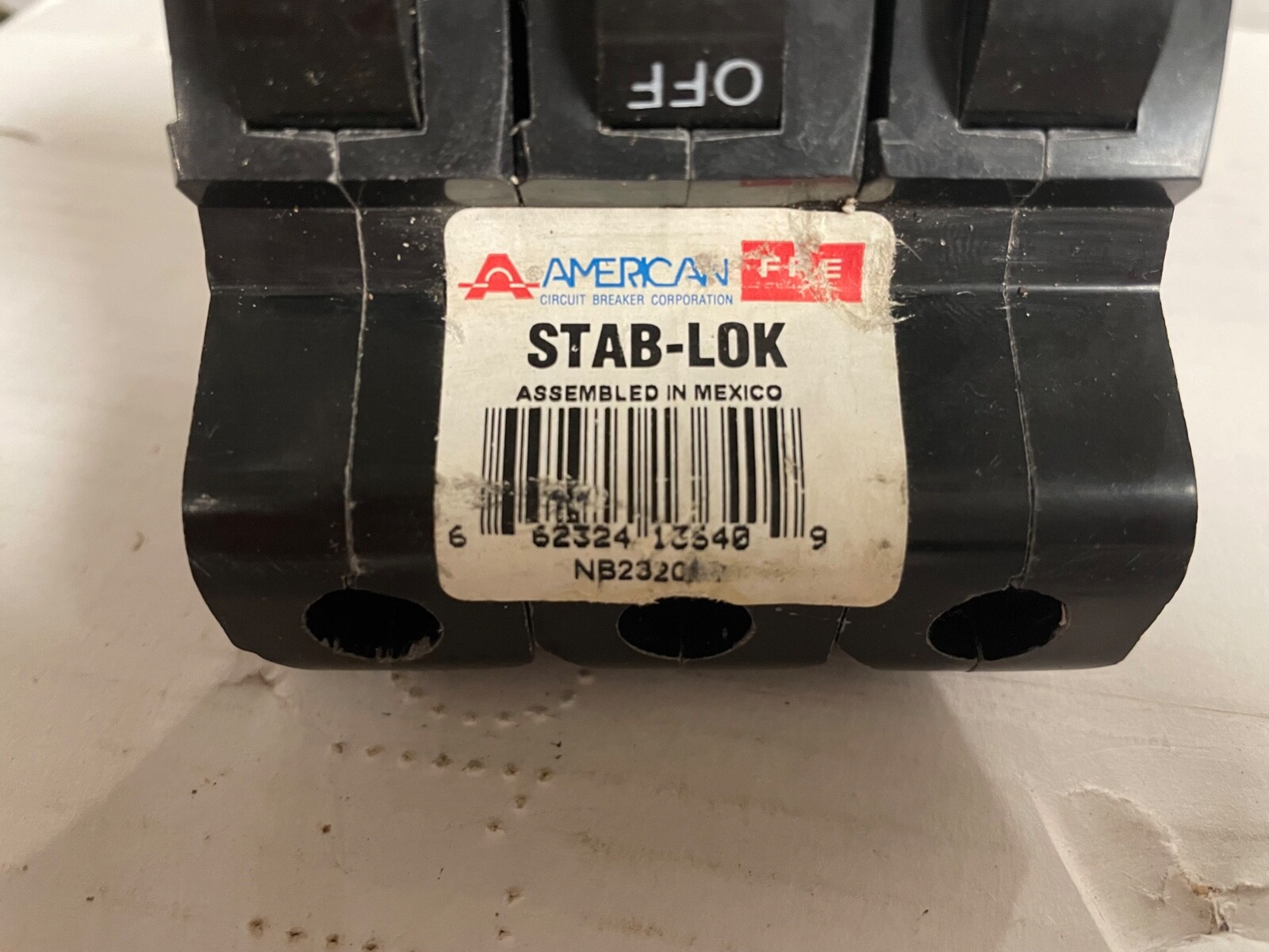 Federal Pacific Electric 3 Pole 20 Amp Type NBA Stab-Lok Circuit Breaker