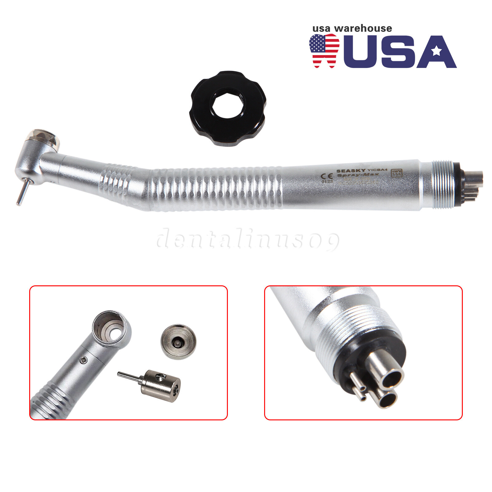 10 Pcs Seasky NSK PANA MAX Style Dental High Speed Turbine Handpiece Push 4Hole