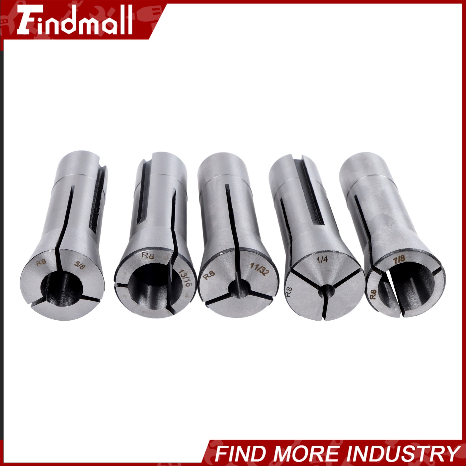 Findmall R8 Round Collet Set 25pc – 0.0005″ TIR Ultra Precision Industrial
