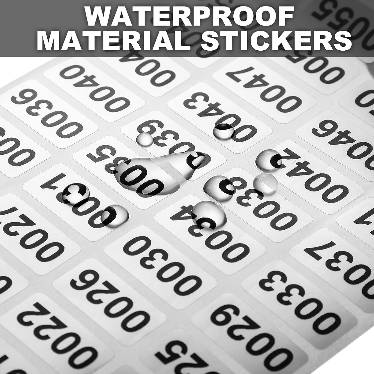 001-2000 Pieces Inventory Number Sticker Labels Self Adhesive Waterproof Labe…