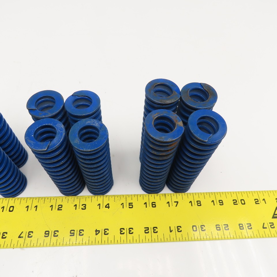 5/8″ x 1-1/4″ Flat Wire Compression Blue Die Spring 4-5-1/2″ OAL Lot Of 16