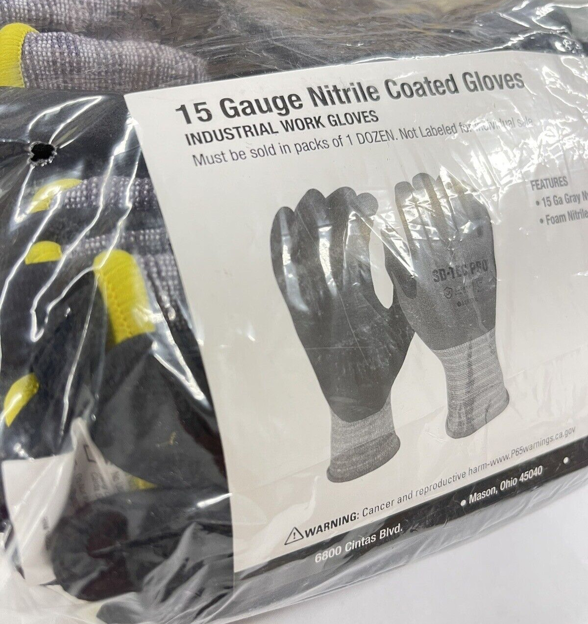 12 Pairs 15 Gauge Size Small Nylon Lycra Black Micro Foam Nitrile Coating Gloves