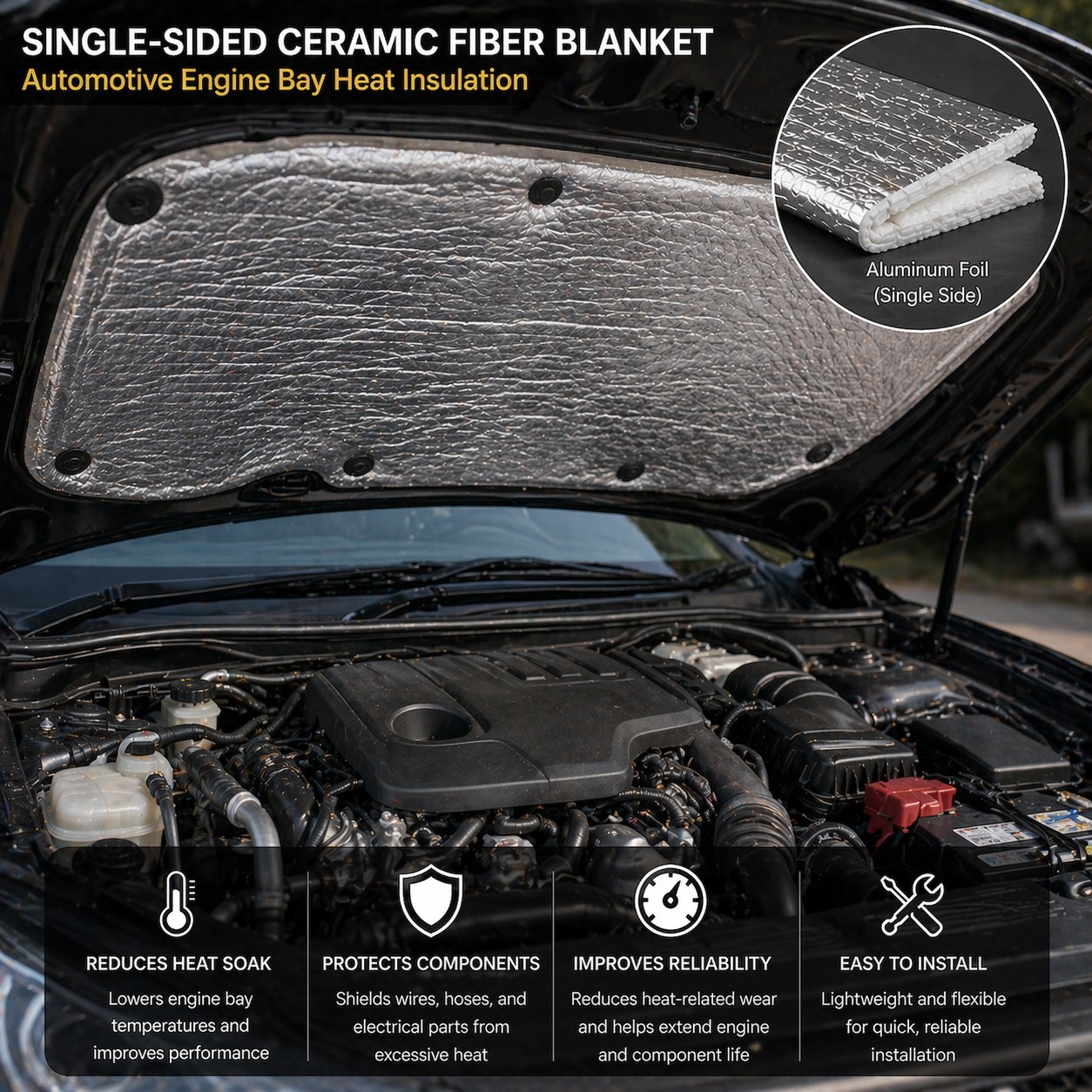 High-temperature insulation ceramic fiber blanket with aluminum foil facing